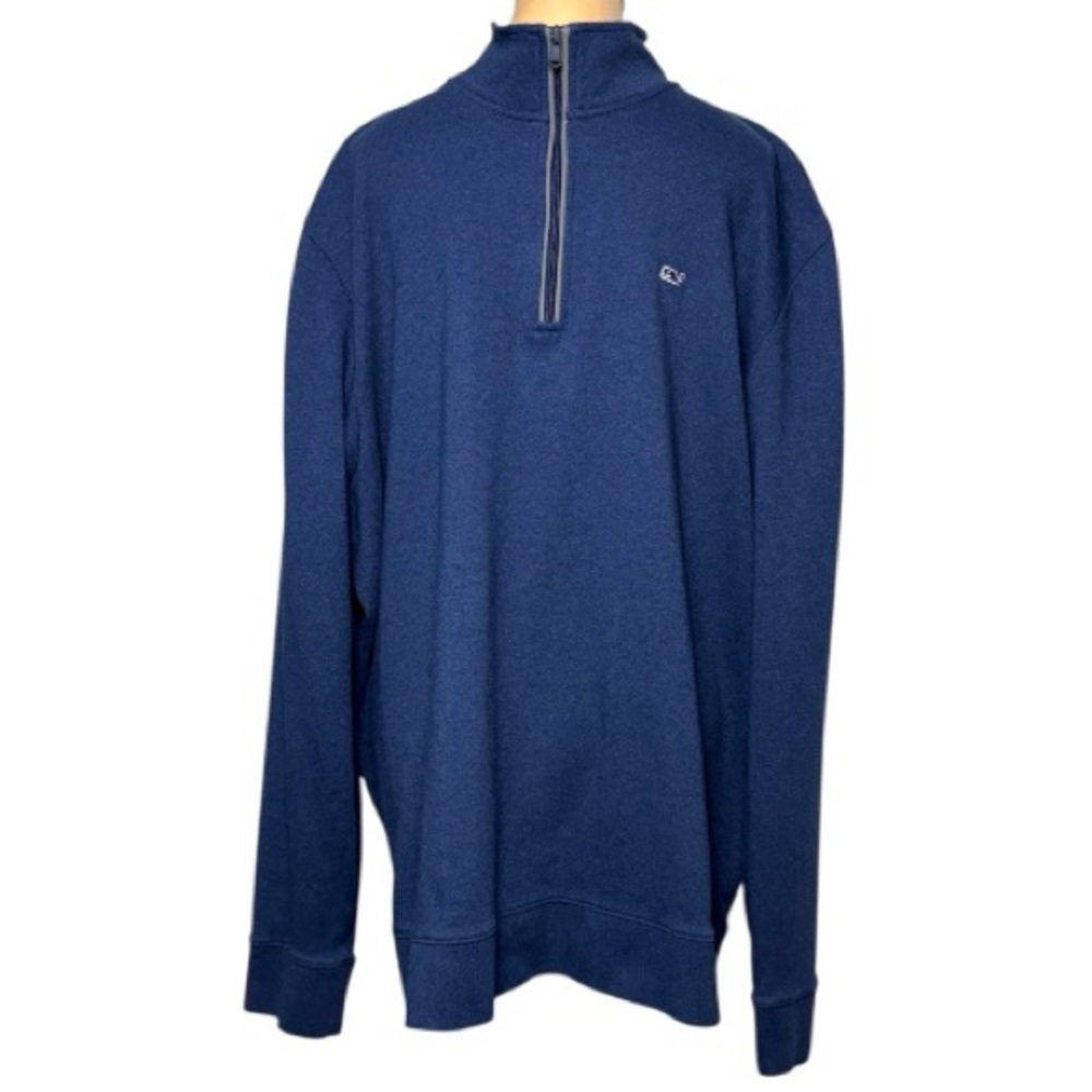 Vineyard Vines Men’s 1/4 Zip Pullover Sweatshirt Navy Blue Size XXL Cotton EUC